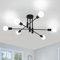 Comely Deckenleuchte Vintage Schwarz, 6 Flammig E27 Deckenlampe Industrie, 180° Drehbarer Sputnik Kronleuchter für Wohnzimmer Esszimmer Schlafzimmer Flur, Durchmesser 72cm (ohne Leuchtmittel)
