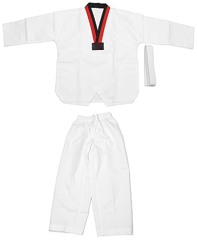 Cómodo Uniforme De Taekwondo para Niños con Cinturón: Traje Ligero De Entrenamiento para Estudiantes, Conjunto De Gi Deportivo para Artes Marciales, Altura 136-146cm