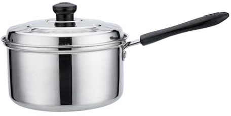 Sharplace Nonstick Saucepan with Lid Sauce Pan Metal Insulated Handle Noodles Pasta Stovepot Soup Pot for Teahouse Kitchen Hiking Home, 14cm