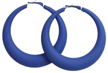 Tesselite Acryl geometrische 7CM große Creolen Rose rot schwarz übertrieben Persönlichkeit Mode Ohrringe können die Gesichtsform Frauen Ohrringe ändern, blau, Einheitsgröße