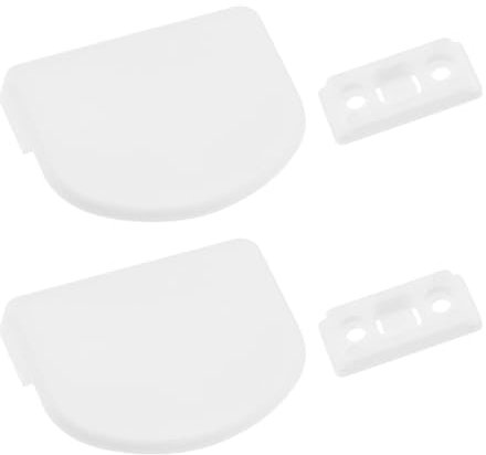 EMSea 2 Sets Balkontürgriff Terrassentür Ziehgriff Fensterziehgriff Set Kompatibel mit Schüco 298973 Ziehgriff Muschel 60mmx47mm Weiß