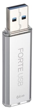 SecuX Forte - Verschlüsselter USB-Stick - USB 3.2 Gen 1 - XTS-AES-Verschlüsselung - Passwortauthentifizierung - Automatische Sperrung - Silbernes Metallgehäuse (128 GB) (64, GB)