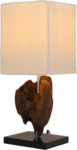 GURU SHOP Tischlampe/Tischleuchte, in Bali Handgemacht aus Wurzelholz - Modell Paluka, 38x15x15 cm