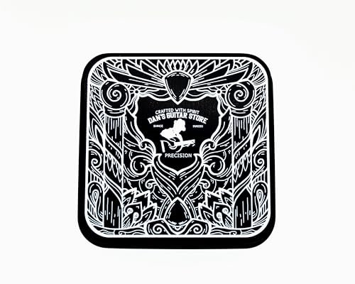 Dan's Guitar Store Präzisions-Plektren – Starter-Paket, Dose und Plektrenhalter – 10er-Pack griffige, leichte und schwere Plektren mit hoher Sichtbarkeit für Profis