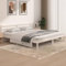 Hommdiy Massivholzbett Bettgestell Bett Holzbett Einzelbett Bettrahmen Lattenrost Schlafzimmerbett Schlafzimmermöbel Kiefer,Weiß,180 x 200 cm