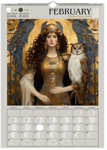 Dark Goddess Kalender 2025, Mondphasenkalender 2025, Dunkle Göttin 2025 Wandkalender, Gotischer Mondphasenkalender 2025 Für Die Wand, Jahresplaner Für Erwachsene Und Kinder