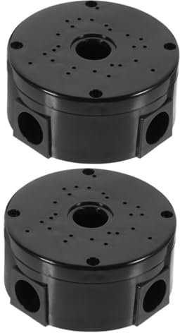 ANDRESLAD 2pcs Box Porous Storage Box Waterproof Box Waterproof Camera Outdoor Camera Cover Electric Cable Enclosure Extension Cord Safety Cover Outdoor Camera Cord Cover Pp Black