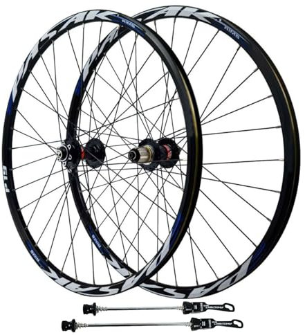 GEIRONV MTB Fahrrad Laufradsatz Aus Aluminiumlegierung 26/27,5/29 Zoll, Doppelwandig 32 Löcher Schnellspanner Leichtmetallfelge 4 Abgedichtete Lager Kompatible 1,25-2,35-Zoll-Reifen(Black hub,29inch)