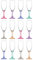LAV 190ml Misket Flûtes à Champagne en Verre - Tige Colorée - 12x Reusable Mariage Anniversaire Fête Prosecco Vin Cocktail Verres