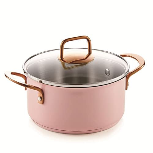 Suppentopf, einstöckiger Fisch-Dampfgartopf aus Edelstahl mit rosa Auflaufform