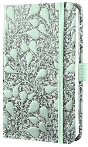 SIGEL J6360 Wochenkalender 2026 ca. A6, schwarz, grün, Hardcover, Gummiband, Stiftschlaufe, Einstecktasche, 174 Seiten, vegan, aus nachhaltigem Papier, Terminplaner Taschenkalender Jolie