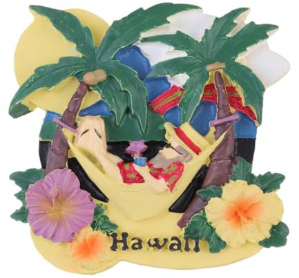 Alipis Magnetische Hawaii Resin Kühlschrankaufkleber Robustes Dekorationsset Mit Flachem Magnet Für Zuhause Büro Und Reisen Souvenir Geschenk