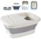 Manual Foot Spa, Foot Bath, Collapsible Pedicure Bowl, Set Foot Soaking Bucket, White