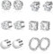 WACH AUF 6 Paare Magnet Ohrringe Set Ohrringe Herren 6 MM Magnetische Ohrstecker Edelstahl Silber Diamant Magnet Herren für Männer Damen Magnetisch Magnetohrringe
