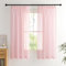 PONY DANCE Cortinas Cortas Translucidas de Habitacion Infantil,Cortinas y Visillos de Cocina/Salon/Dormitorio Efecto Lino con Ganchos para Riel 2 Piezas,140x160cm,Rosa
