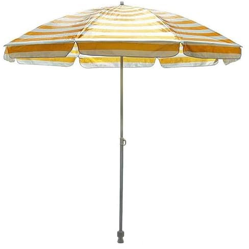 XQJLBZA Parasol de Plage Extérieur à Rayures, Ø200/220/250 CM, UPF 50+, Parasol de Jardin Portable pour Terrasse, Piscine(Jaune,200cm/6.5ft)