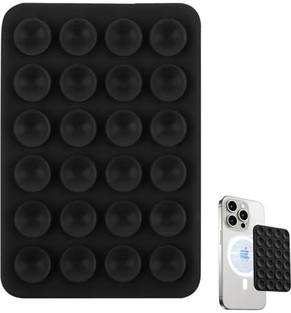 ARYIMYDP Soporte Magnético Silicona Ventosa para Móvil, se Puede Fijar a Paredes y Espejos, Adecuado para Selfies y Grabaciones de Vídeo, Negro