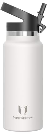 Super Sparrow Borraccia Termica 1 Litro - SwivelSip Inox Bottiglia - Senza BPA Borracce Termiche, Borraccia Ergonomica per Bambini, Scuola, Sportiva, Bici, Campeggio, Palestra