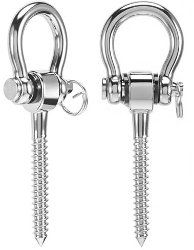 180° Schaukel-Schraubhaken 125mm Robuste Schaukelaufhänger mit Lagern Edelstahl-Schaukel-Hardware für Holzbalken Deckenhaken,Spielplatz Yoga Hängematte Seil Stuhl Sandsack 2pcs/250kg Sichere Kapazität