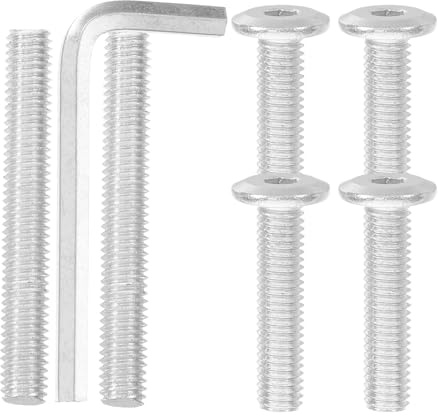 Vis à Tête Creuse Entièrement Filetée pour Arbre à Chat, Lot de 7 Set | Acier Argenté, Montage Diy, Clé Hexagonale Incluse, Connexion Sûre et Hauteur Réglable