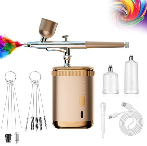 Professional Airbrush Kit with Compressor and Handheld Gun for Nail Art, Makeup, Cake Decor, and Model Painting