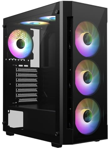 Maven Gaming PC Desktop – Ryzen 5 5500, GeForce RTX 5050 8GB Graphics Card, 16GB RAM, 1TB NVMe SSD 1 TB HDD, Windows 11 Pro, WiFi, RGB 6 Fan Case – Gaming PC UK
