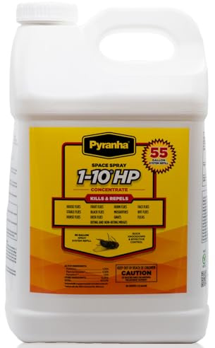 PYRANHA 1-10 HP Concentrate Refill 2.5 Gallon for 55 Gal Automatic Spray Systems - Barn Indoor Fly Control | Repels Horn, Deer, Horse, Stable, & Face Flies, Midge