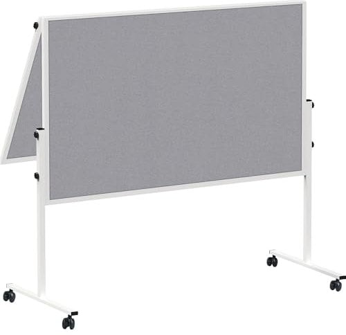 MAUL Moderationstafel MAULsolid 150x120 cm | Klappbare Pinnwand mit beidseitiger Nutzung | Pinnwand Filz für Moderationskarten, Pinnnadeln | Tafel für Büro, Schule, Universität | Grau