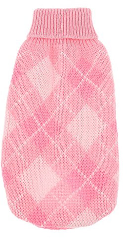 stricken Rollkragen Hund Pullover Kleidung Argyle Patterns rosa