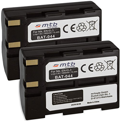 2X Batterie en-EL3 Compatible avec Nikon D50, D70s, D100, D100 SLR