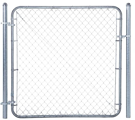 Adjust-A-Gate Chain Link Fence Gate w/ Round Frame, Fits 24-72 in. Openings & Up to 12 ft. - Heavy-Duty Outdoor Reinforcement & Accessories for Gates and Fences