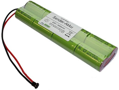 Senderakku 9,6V / 3400mAh Inlinepack für Graupner wie z.B. Typ 8NH-3900 CS von H2Ole