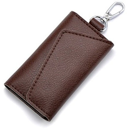 Brilliance Co Etui Porte-Clé Cuir, Pochette Porte Cles Cuir, Coffee, S, Etui Porte-clés