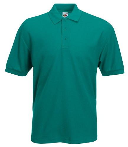Fruit of the Loom Men's 65/35 Polo Shirt, Emerald, Small