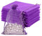 100pz Sacchetti Regalo in Organza Grandi 13x18cm Borse Organza con Coulisse, per Matrimonio Festa Favore, Caramella, Gioielli (Viola)