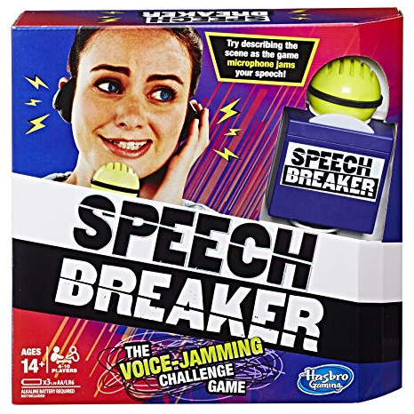 Hasbro Gaming Speech Breaker Game Voice Jamming Challenge Mikrofon Headset Electronic Party Game Ages ab 14 Jahren