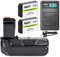 ayex Battery Grip AX-750D/760D for Canon EOS 760D, 750D, IX8, T6S, T6I (Similar to BG-E18) + 2X ayex Battery LP-E17 + USB Dual Charger – 3 Pieces Set.
