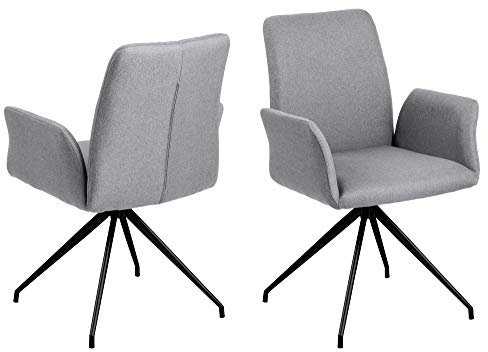 Esszimmerstuhl Nadine mit Drehfuß hellgrau Esszimmer Stuhl Küchenstuhl Sessel