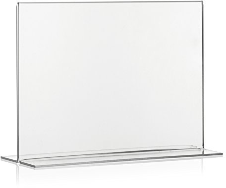 10er Pack DIN A5 Werbeaufsteller/T-Ständer/T-Aufsteller im Querformat/Tischaufsteller aus original PLEXIGLAS®
