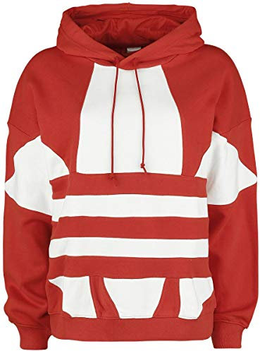 Adidas LRG Logo Hoodie, Felpa Donna, Rosso (Lush Red/White), 38