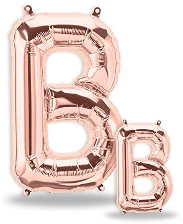 FUNXGO® Buchstaben Folienballons in Rose Gold I 100cm + 40cm I Luftballon Buchstaben Dekoration I Deko zum Geburtstag I Fliegt mit Helium I Happy Birthday, Party, Hochzeit (Rosegold[B ])