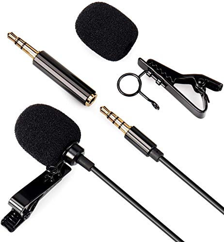 Daffodil Lavalier Clip on Microphone MCP100B - 3.5mm Aux Mini Hands-Free Lapel Microphone for Mobile Phone,PC, Camera, Laptop