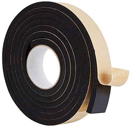 BENECREAT 1 Rollo 3m Cinta Adhesiva de EVA Espuma 35x3mm Cinta Sellado de Espuma Negra Alta Densidad para Puertas, Ventanas y Muebles
