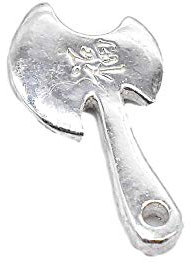 8 ciondoli in argento Sterling con ciondolo a forma di mannaia con carattere cinese, in argento 925, con scritta in lingua inglese Good Fortune e Argento, cod. ASG2068
