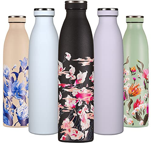 B2DO Bouteille d'eau Isotherme 500ml Cerise noire | Gourde métallique réutilisable en acier inoxydable à double paroi sous vide | Gourde isotherme de sport anti-fuite | Bouteille isotherme sans BPA