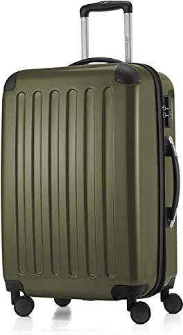 HAUPTSTADTKOFFER Alex - Mittelgroßer Hartschalenkoffer, 4 Rollen, Koffer, Trolley, Rollkoffer, Reisekoffer, Volumenerweiterung, 65 cm, 74 Liter, Avocado