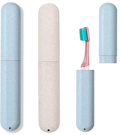 MOGADEE® 2 Stück Zahnbürsten Etui, Tragbare Zahnbürste etui, Zahnbürstenhülle für Zuhause, Reise Zahnbürste Mit Bodenentlüftung, Reisezahnbürste für Reise und Business