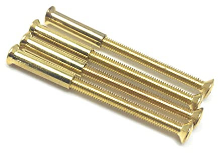 M4-Tür Garnitur Griff Drücker Hülsen-Schraube Rosette 35-60 Messing Farbe 4 Stück