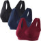 ZUMIY Maternity Nursing Bras, Seamless Maternity Bra for Pregnancy & Breastfeeding, Comfortable Wireless Bra Night Sleep Top (XXL,Black+Red Wine+Navy blue/3pack)