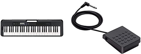 Casio CT-S300AD 61 Touch-Sensitive Keys, Pitch-Bend Wheel Portable Electronic Keyboard in Black & Casio SP-3 - Sustain Pedal Compatible with All Casio Keyboards and Digital Pianos with A Pedal Jack